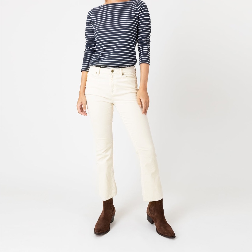 ANN MASHBURN Cream Flare Jeans